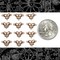 Antiqued Copper Plated Brass Simple Scrolled Three Ring Connectors - Set of Twelve - C-3C12
